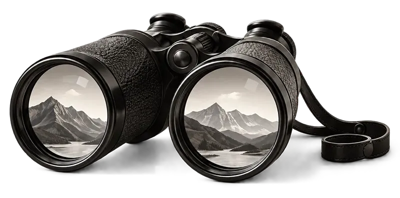 Binoculars representing a clearer view of market opportunities