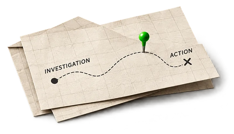 Illustrated journey from investigation to action